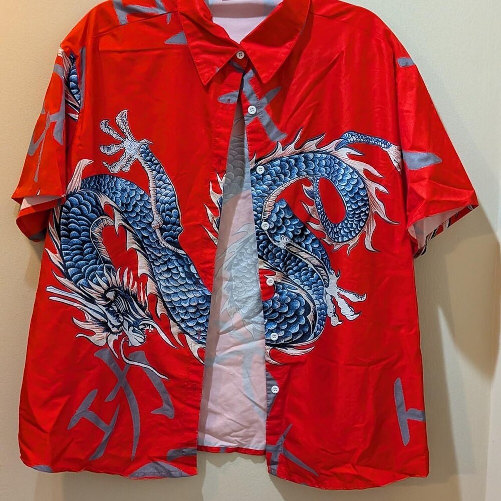 SHEIN Men's Red Shirt